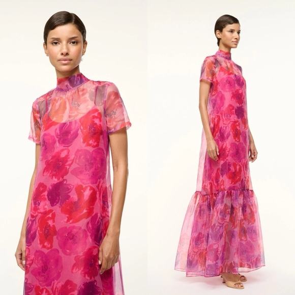 Staud Calluna maxi dress in magenta painted floral Size Small NEW! New with tags - Picture 14 of 14